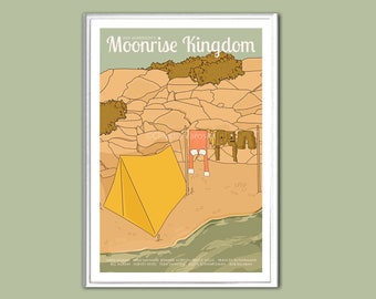 Movie poster Moonrise Kingdom retro print in various sizes