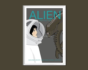 Alien (1) movie poster retro print in various sizes
