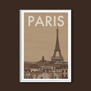Paris travel poster retro print in various sizes image 3