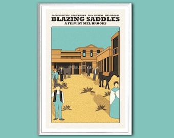 Movie poster Blazing Saddles retro print in various sizes