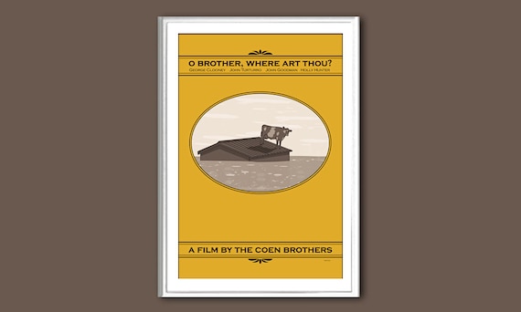 Movie Poster O Brother Where Art Thou Retro Print In Various Etsy