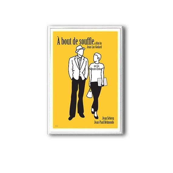 映画ポスター「A Bout de Souffle」（または「Breathless」）の
