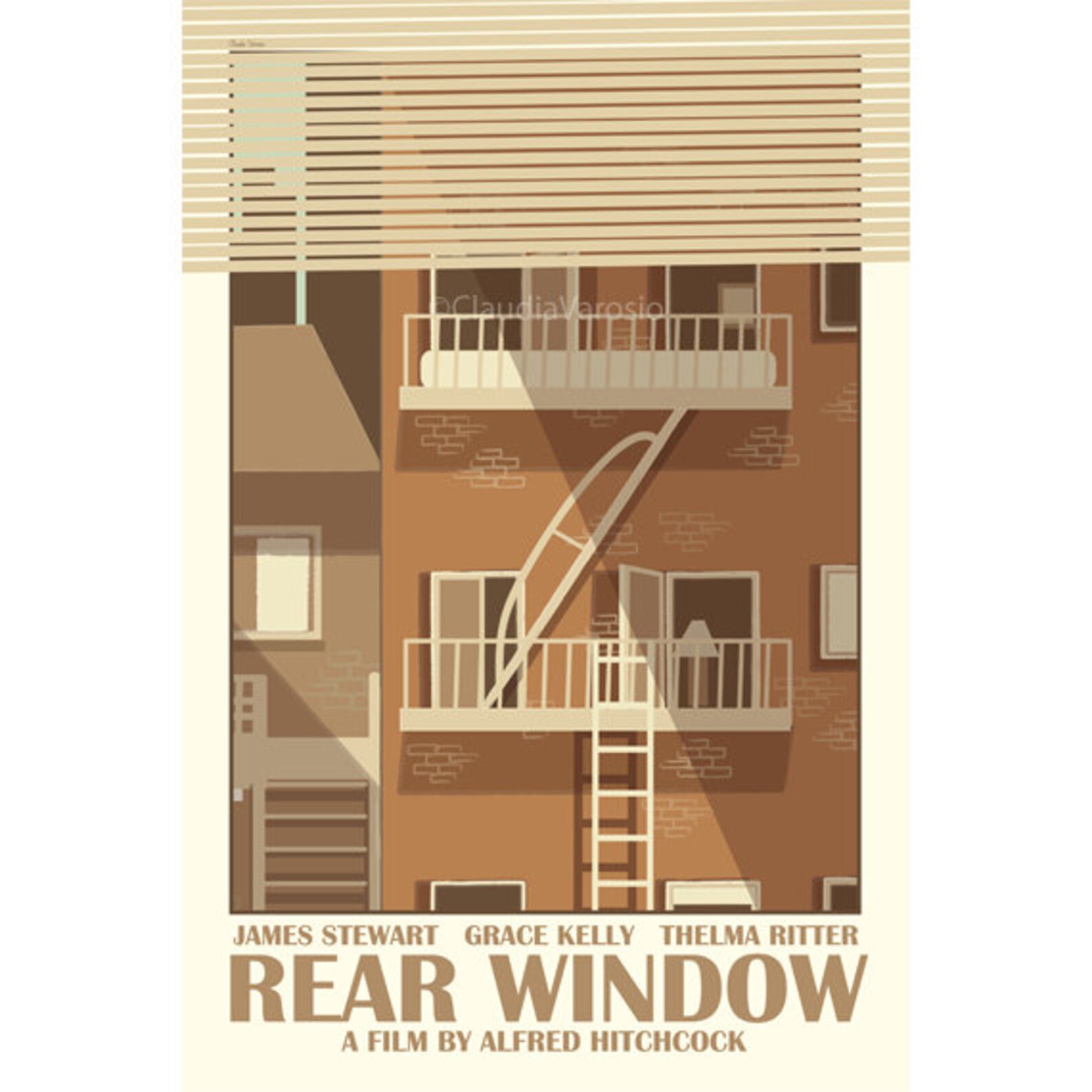 Movie poster Rear Window retro print in various sizes | Etsy