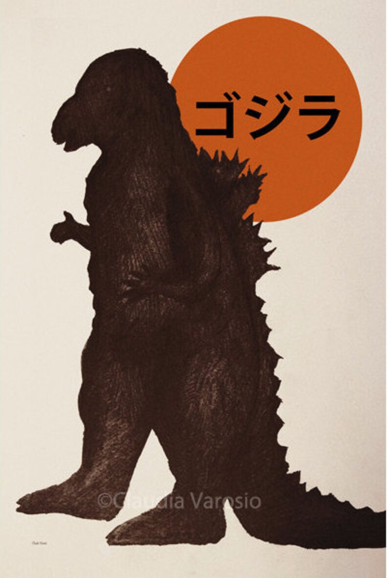 Movie poster Godzilla retro print in various sizes image 2