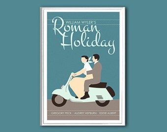 Movie poster Roman Holiday retro print in various sizes