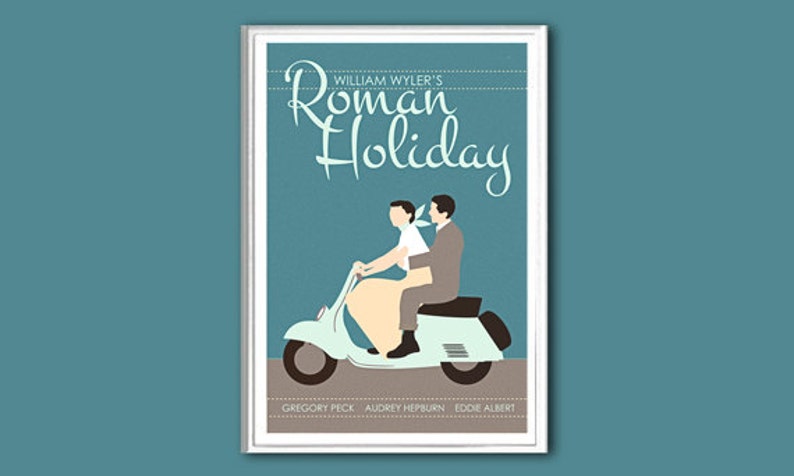 Movie poster Roman Holiday retro print in various sizes image 1