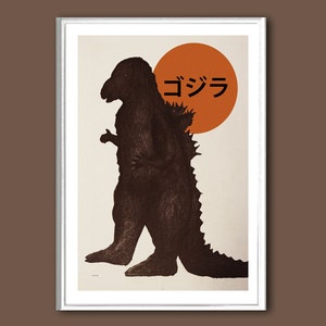 Movie poster Godzilla retro print in various sizes
