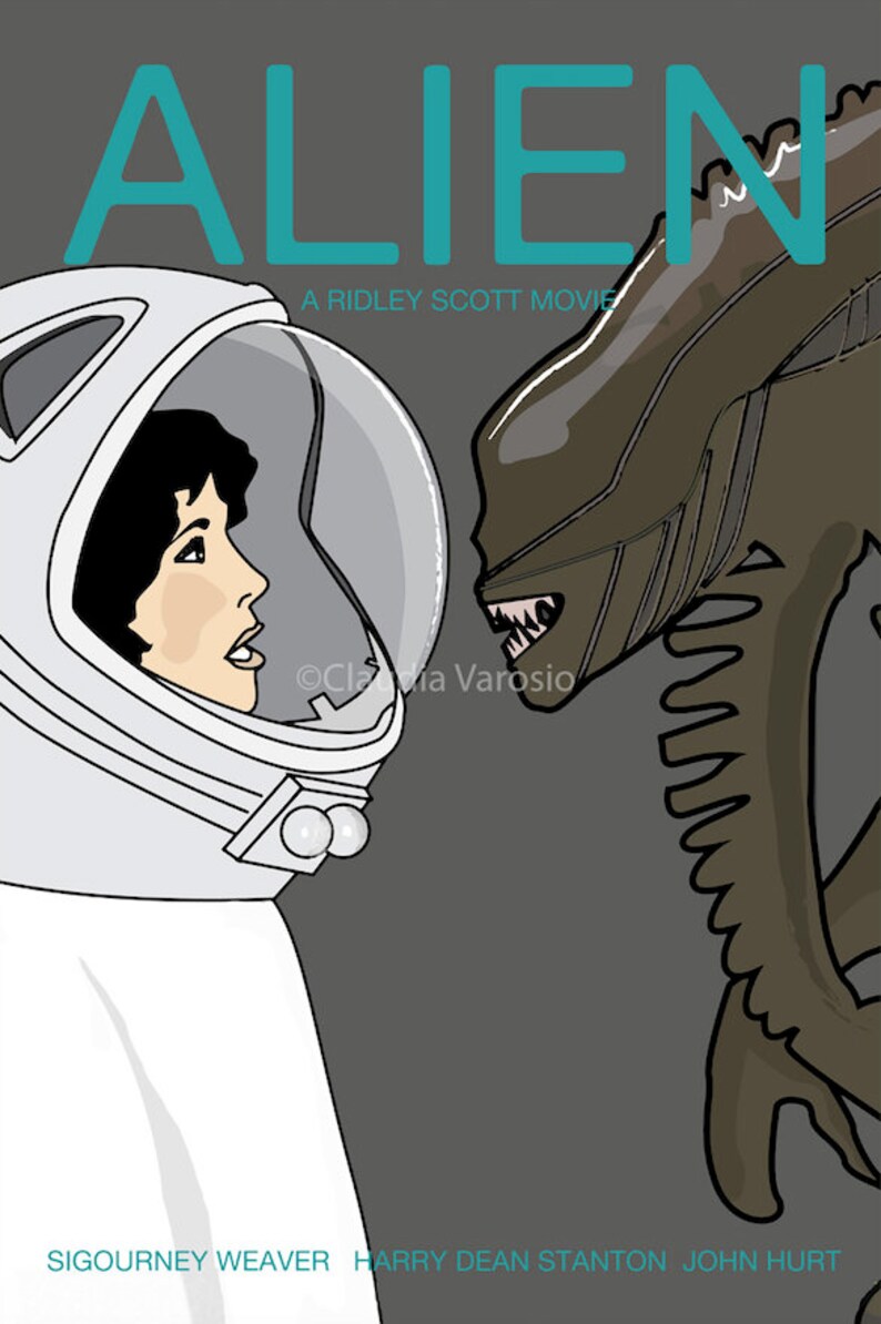 Alien (1) Movie Poster Retro Print in Various Sizes - Etsy