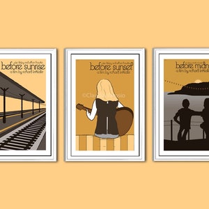Poster set of 3 Before Sunrise trilogy in various sizes movie prints