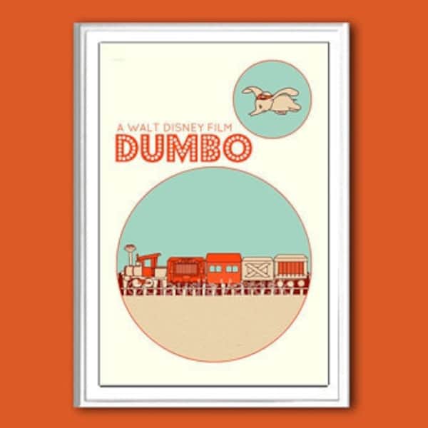 Póster de guardería Dumbo retro print en varios tamaños