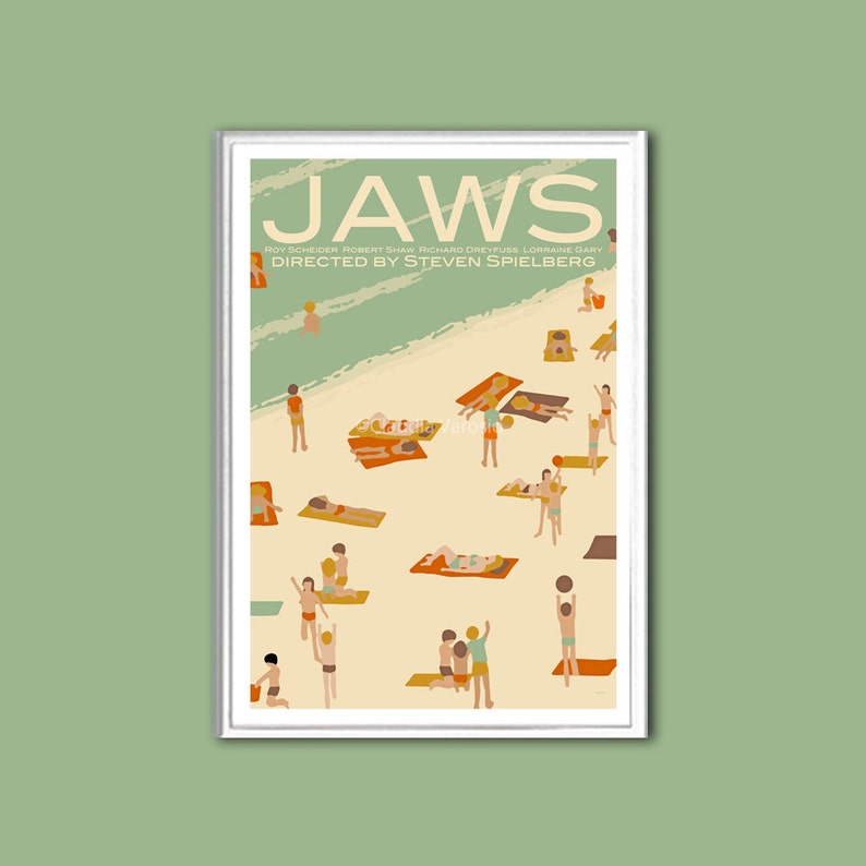 Movie poster Jaws retro print in various sizes image 1