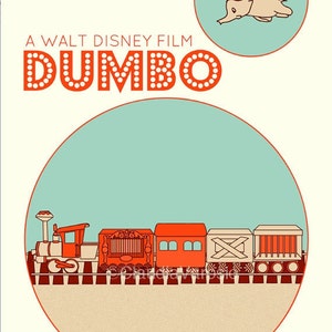 Nursery poster Dumbo retro print in various sizes image 2