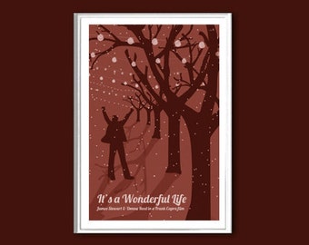 Movie poster It's a Wonderful Life retro print in various sizes