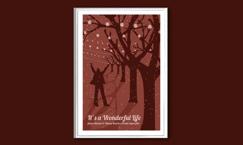 Movie poster It's a Wonderful Life retro print in various sizes image 1