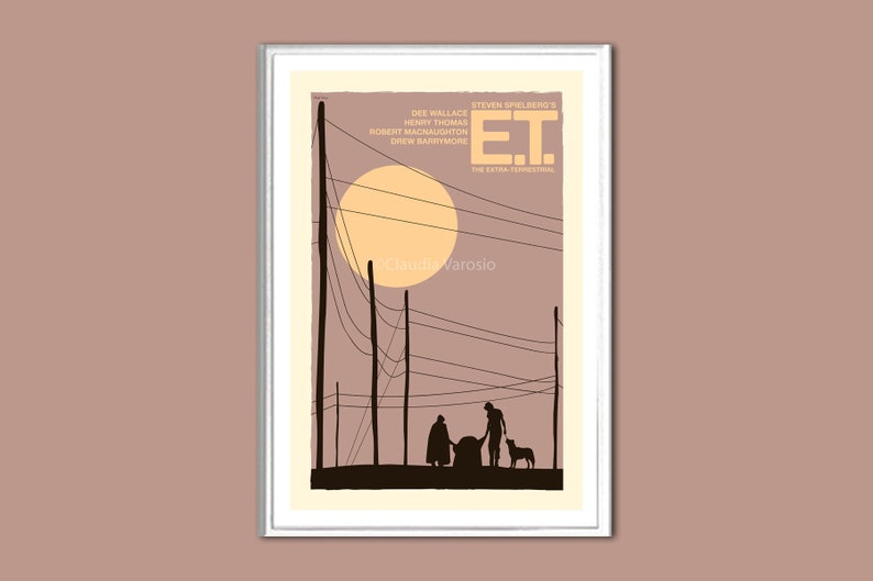 Movie poster retro print E.T.: The Extra-Terrestrial in various sizes image 1