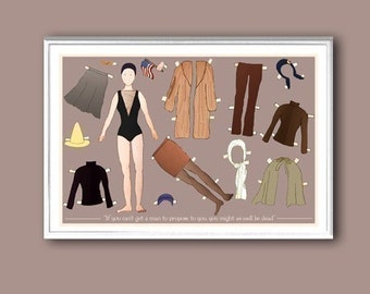 The Edie Beale paper doll print in various sizes
