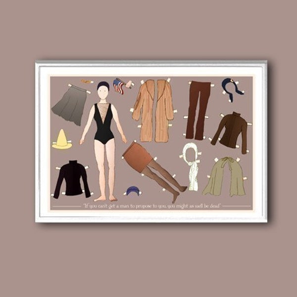 The Edie Beale paper doll print in various sizes