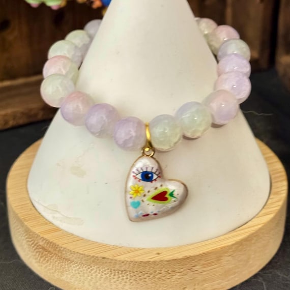 Evil Eye Glass Bauble Bracelet