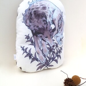 Dog accent pillow, Borzoi, original illustration, home decor, collectible pillow, plushie, animal art, one of a kind, Nettles