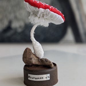 Amanita Mushroom Soft Sculpture: Textile Fiber Art Toadstool Decor - Mushroom 4