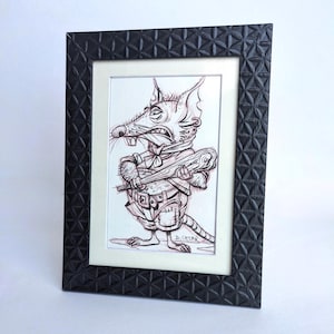 Boris, original illustration, unique, home decor, original drawing, mantel art