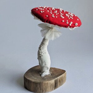 Mushroom sculpture, textile fiber art, toadstool, soft sculpture, mantel decor, home decor, Amanita fly agaric, Mushroom 9