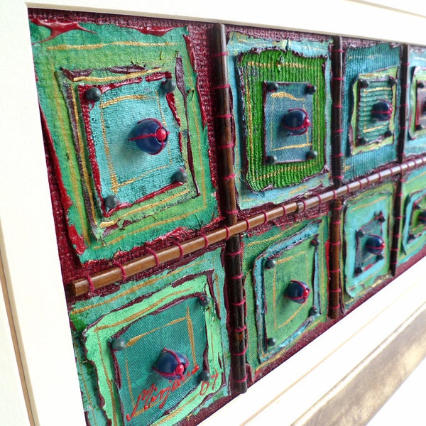 SALE, Ten drawers IV, original mixed media artwork