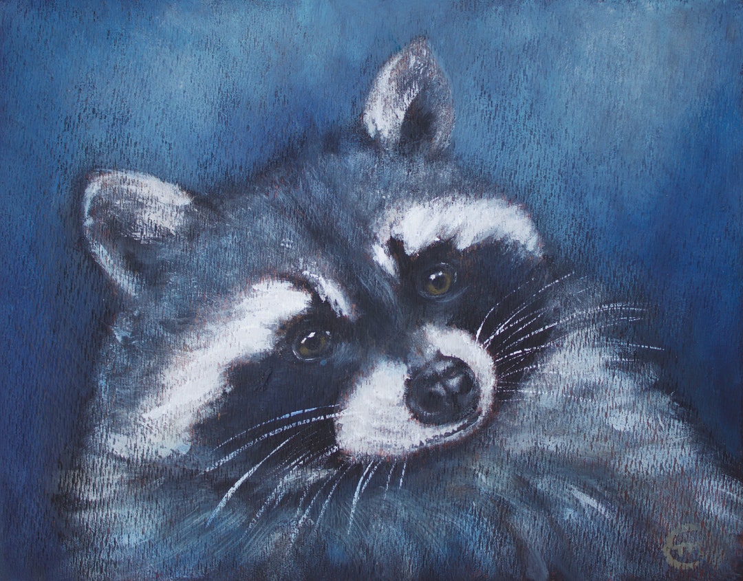 Original Raccoon Painting, Acrylic Wildlife Art - Etsy