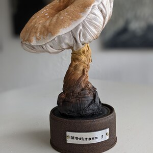 Handmade Fiber Art Mushroom Sculpture: Textile Art Collectible