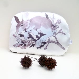 Rabbit accent pillow, original illustration, home decor, collectible pillows, plush, throw pillow, decorative unique, Hare
