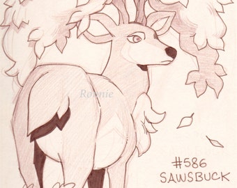 Sawsbuck Character Art Print 11 x 8.5 | Original Illustration Matte Print