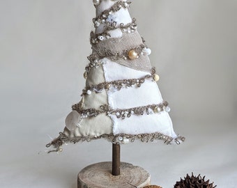 Christmas tree, soft sculpture, fiber art, mantel decor, home decor, collectible, Tree 11