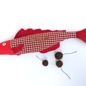 Redfish Make A Wish Pillow, Doll, unique, home decor, one of a kind, red fish