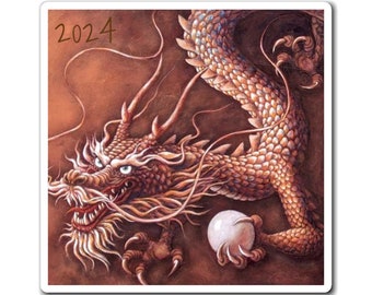 Dragon Year Magnets, dragon art, collectible art, refrigerator decor, mythological, fantasy art