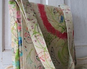 Messenger Bag waxed canvas water resistant hand painted wheelchair painted unique over the shoulder bag cross body bag adjustable strap