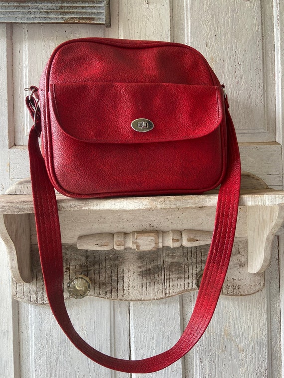 Stunning carrier bag red vegan leather