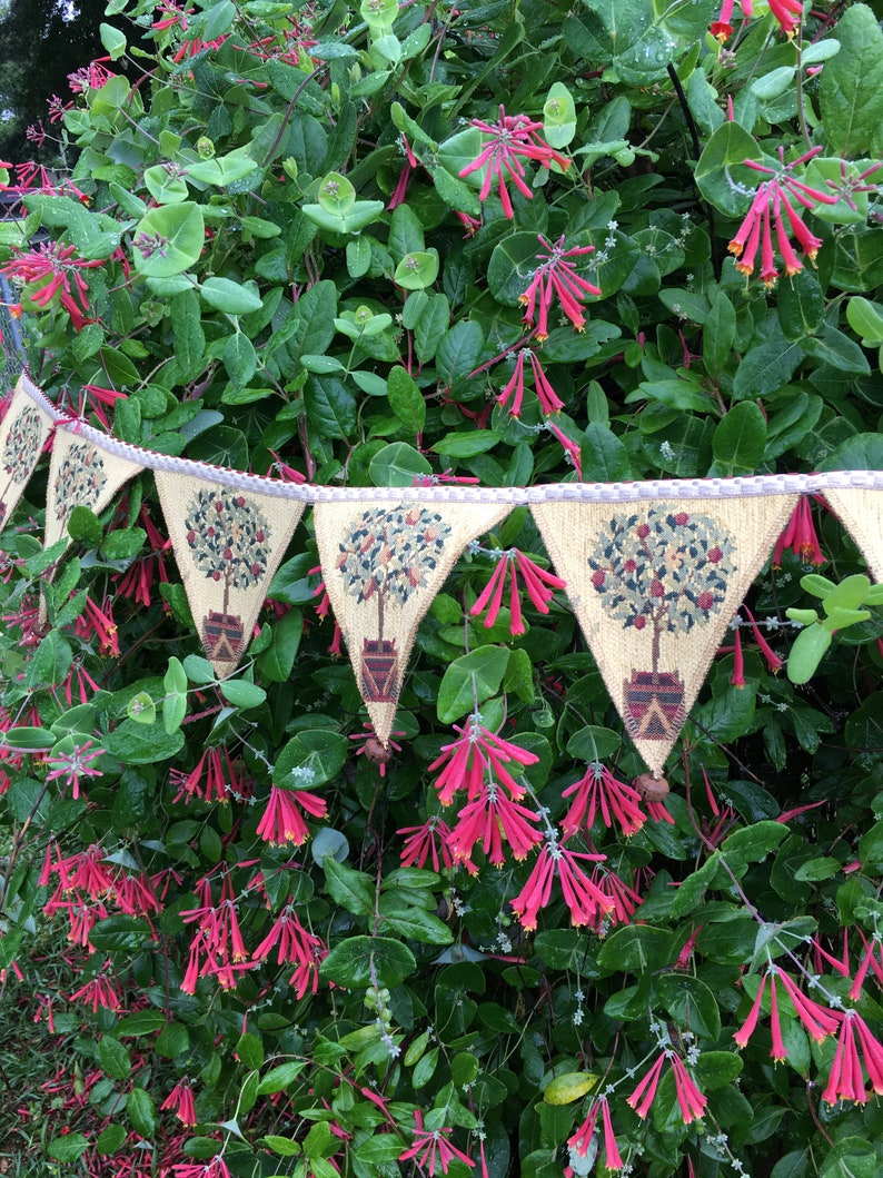 Fabric Banner bunting festival banner country living banner booth decoration handmade garland bohemian banner eclectic bohemian style