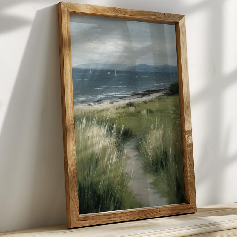 Coastal Print | Vintage Beach House Wall Art | Sailboat Ocean Decor ...
