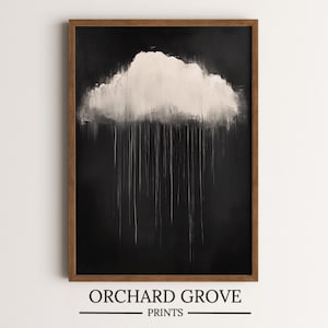 Rain Print Moody Cloud Print Dark Cottagecore Dark Academia Art Dark Moody Aesthetic Clouds Art Gothic Abstract Cloud Oil Painting 239