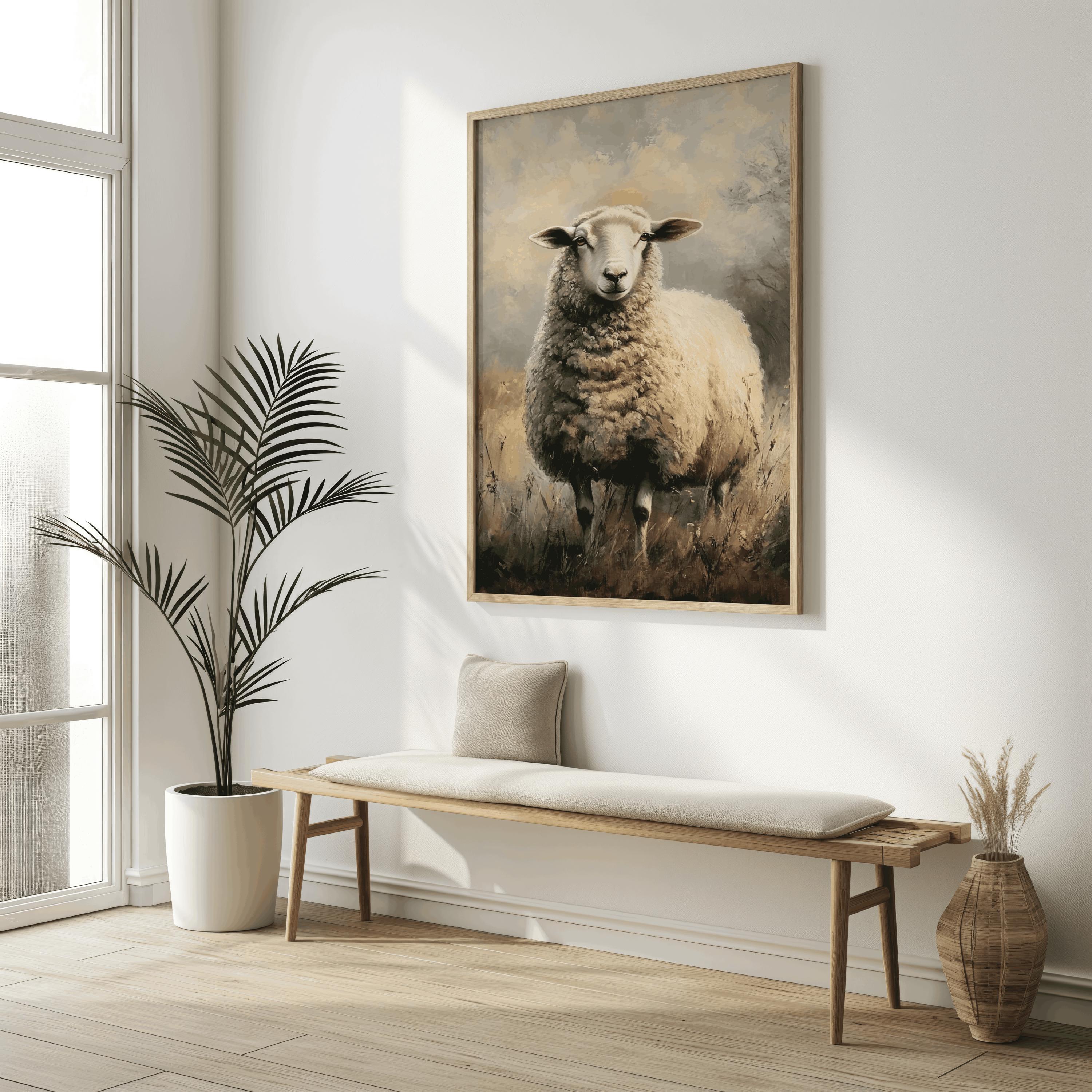 Vintage Sheep Wall Art Sheep Print Cottagecore Wall Art Moody Farmhouse ...