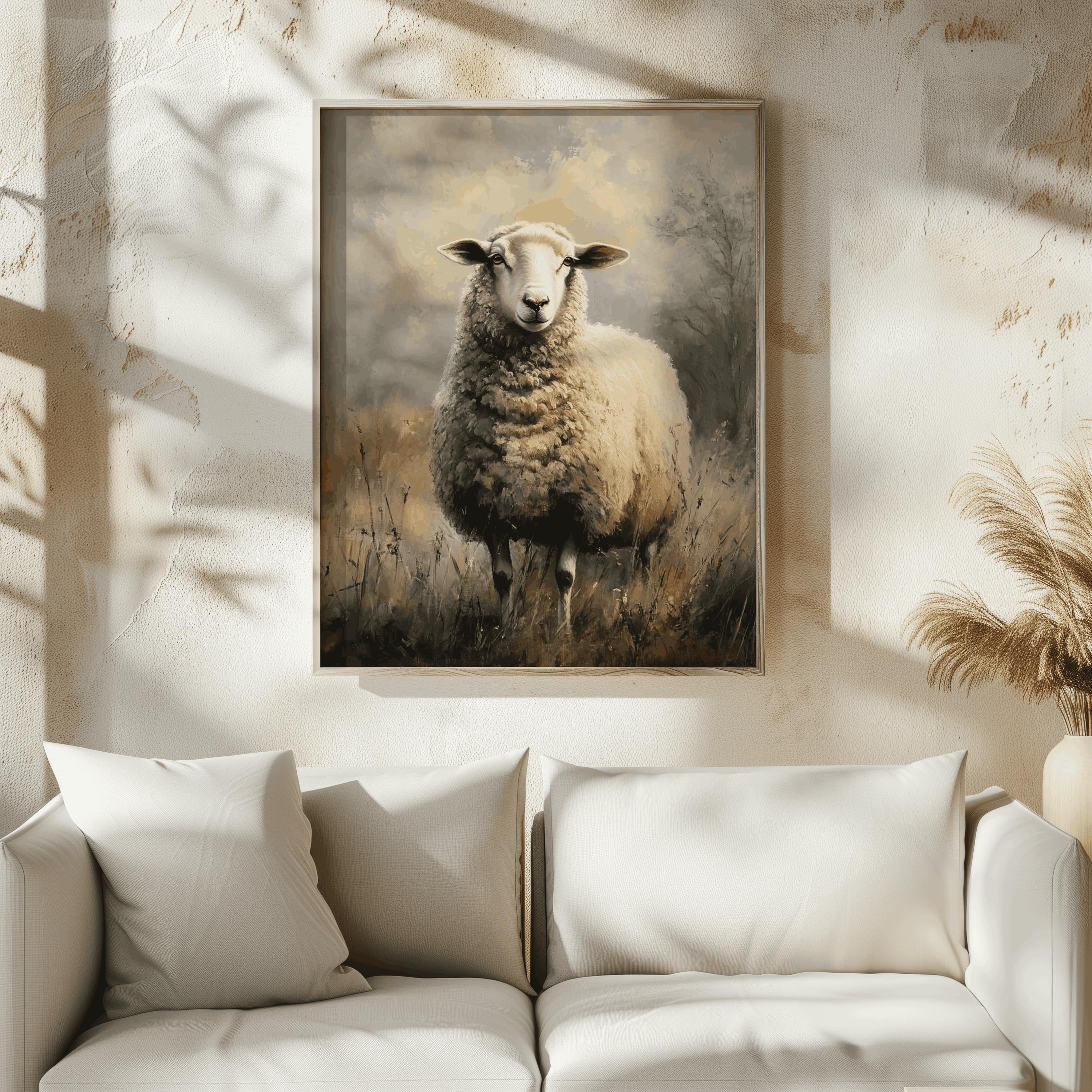 Vintage Sheep Wall Art Sheep Print Cottagecore Wall Art Moody Farmhouse ...
