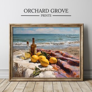 Citrus Lemon Wall Art Summer Lemon Print Lemon Scene Painting Digital Download Mediterranean Print Fruit Wall Art Kitchen Decor Gift 313