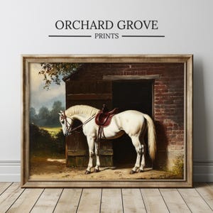 Equestrian Horse Art Vintage Farm Wall Art Horse Painting Farm Horse Wall Art Horse Barn Art Farmhouse Wall Art Equestrian Decor 309