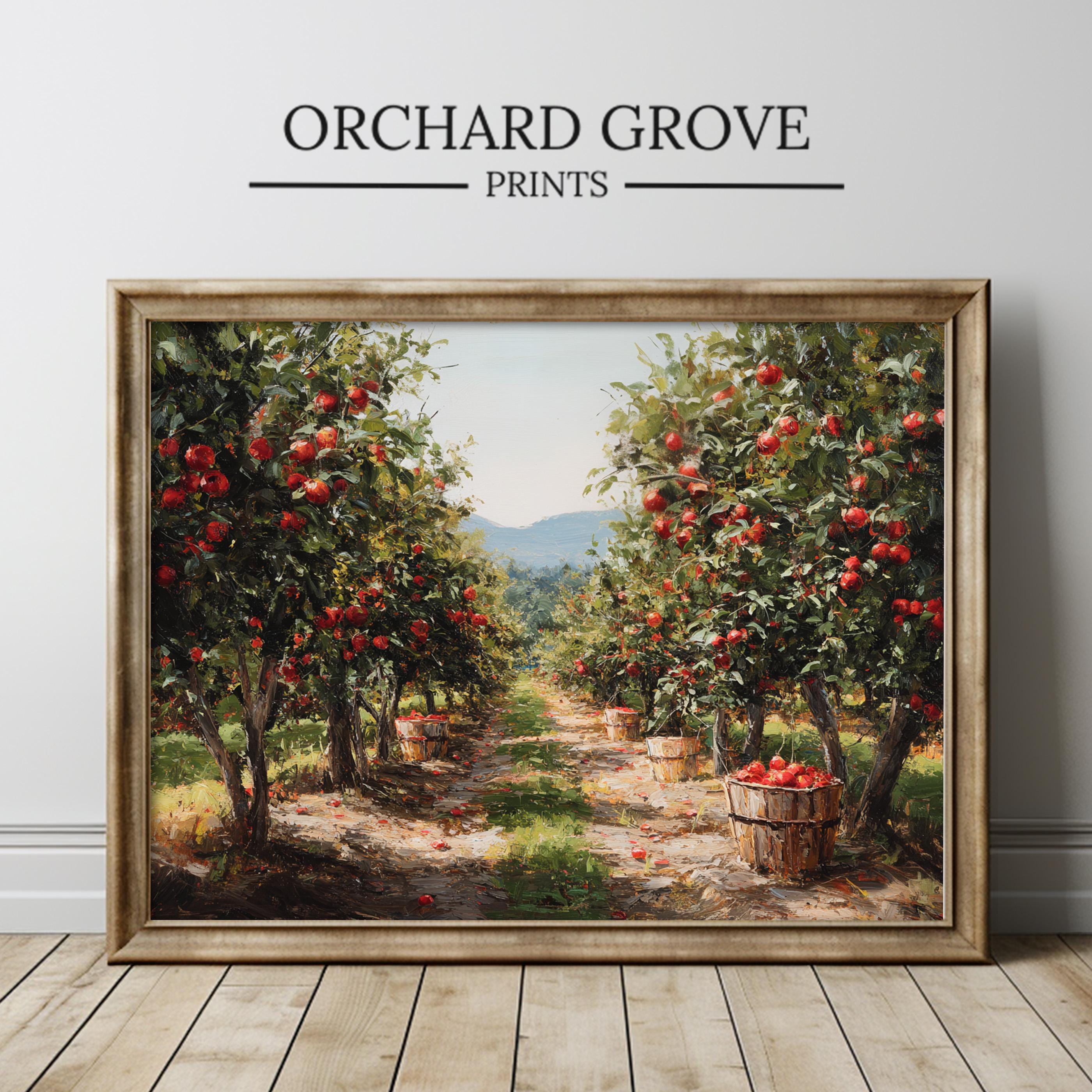 Rustic Apple Orchard Printable, Farmhouse Autumn Wall Art, Vintage Fall ...