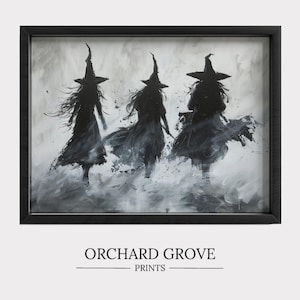 Witchy Halloween Wall Art Gothic Witch Decor Vintage Oil Painting Rustic Witchcore Print Spooky Halloween Home Decor PRINTABLE 149