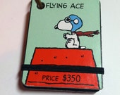 Snoopy Red Baron Recycled Miniature Book Necklace