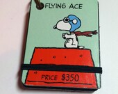 Snoopy Red Baron Recycled Miniature Book Necklace