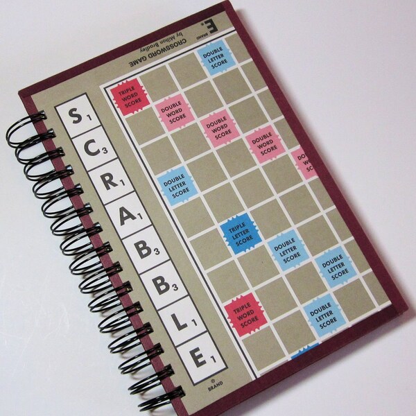 SCRABBLE Recycled Journal Notebook Handmade from Game Board