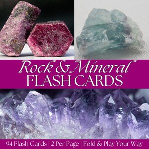 Rock & Mineral Flash Cards - 94 Flash Cards - Fold and Play Your Way | for Rockhounds, Students, and Teachers