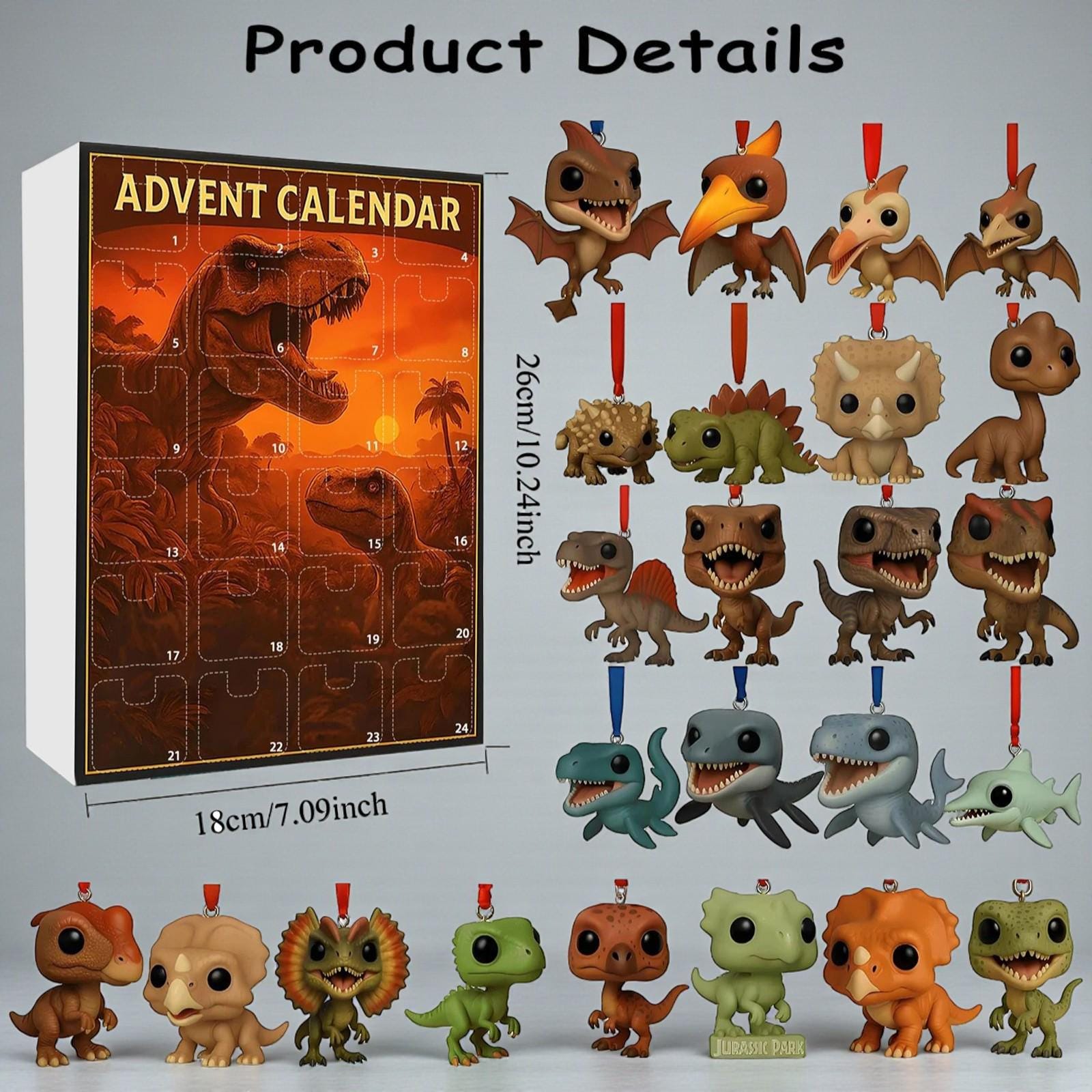 Discover Dinosaur Advent Calendar 2025, 24 Day Surprise Figures, Dino Park Countdown Calendar, Christmas Gift for Kids